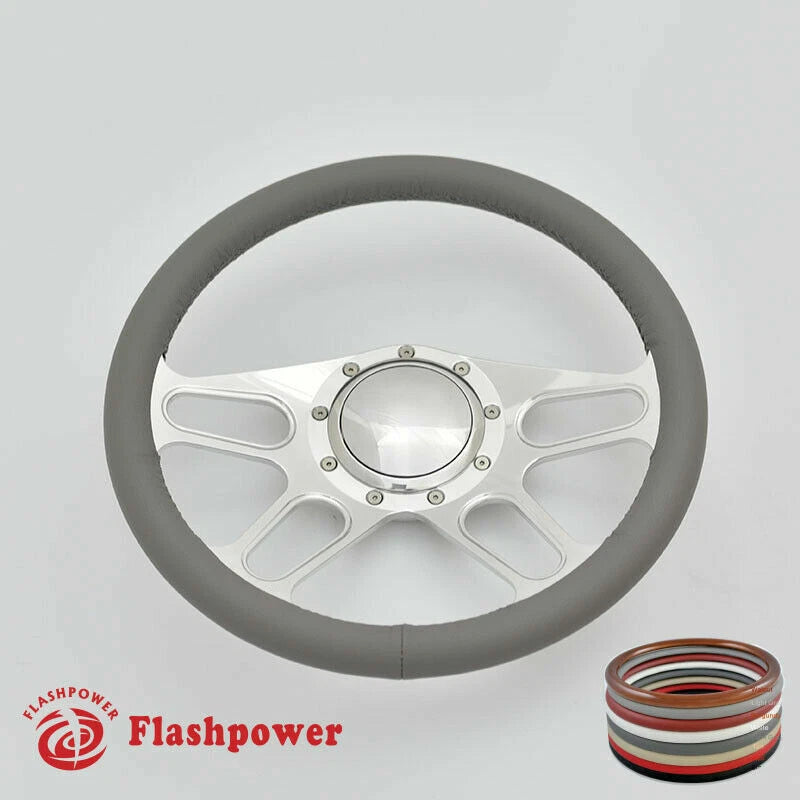 15.5'' Billet Steering Wheel Full Wrap Buick Chevy Ford Mopar GTO