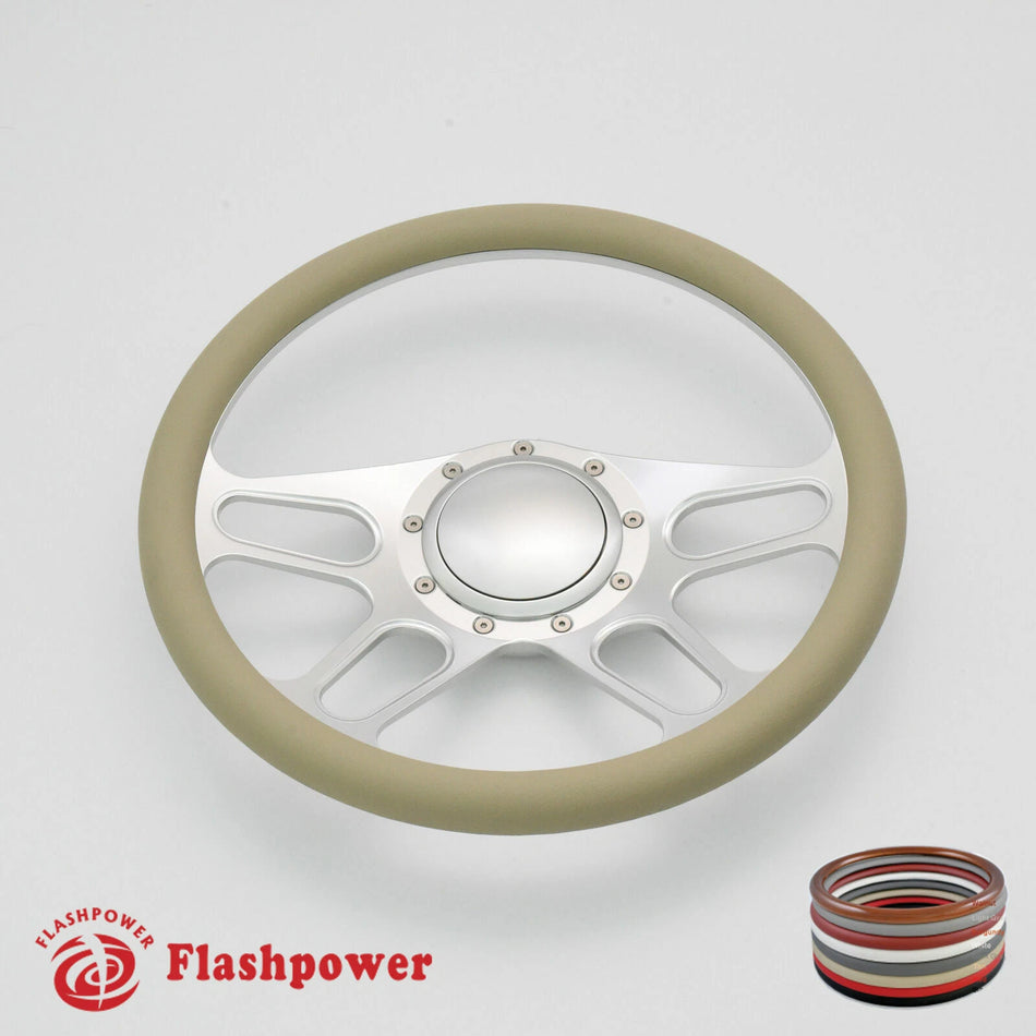 14'' Billet Steering Wheels Half Wrap Ford Thunderbird Mustang EXP w/ Horn