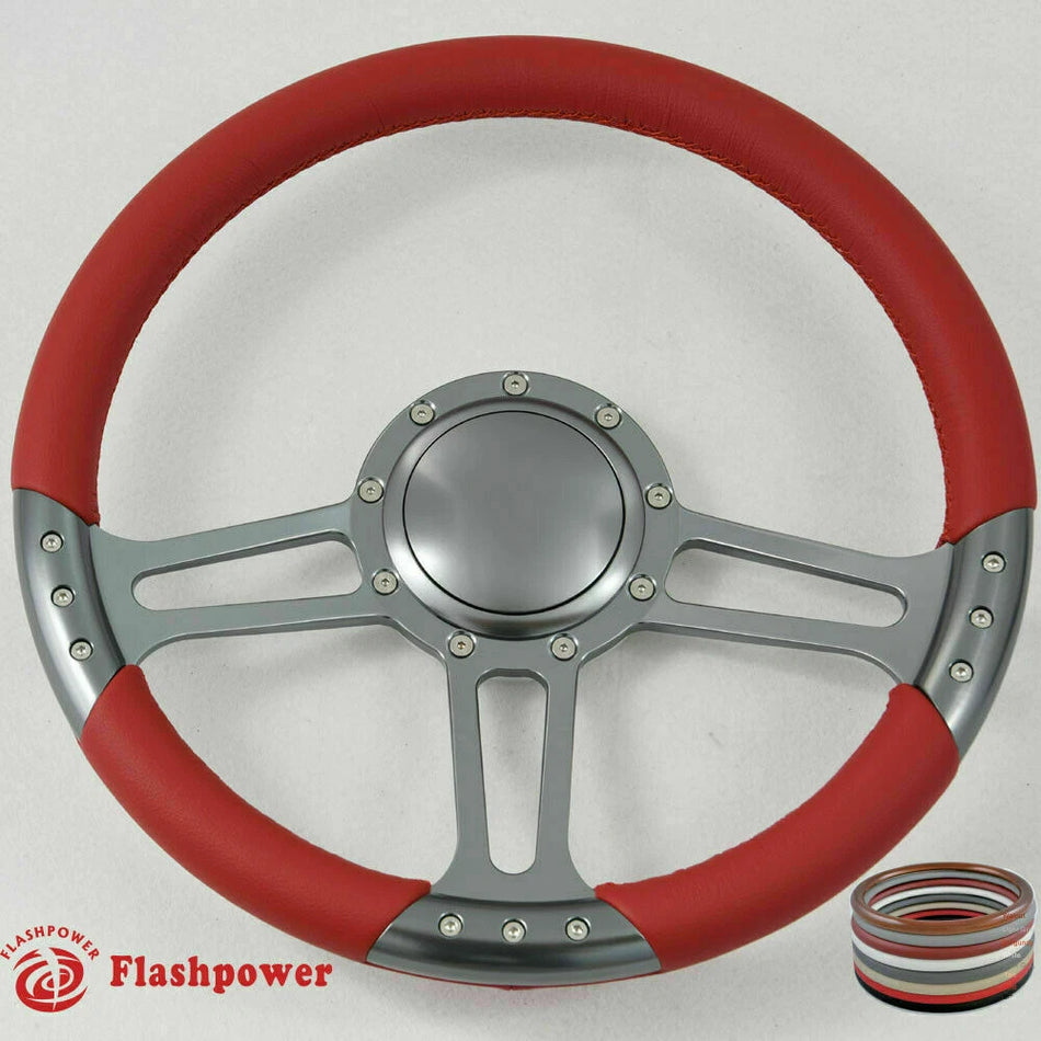 14'' Billet Steering Wheel Full Wrap Chevy Blazer C10 W/Horn