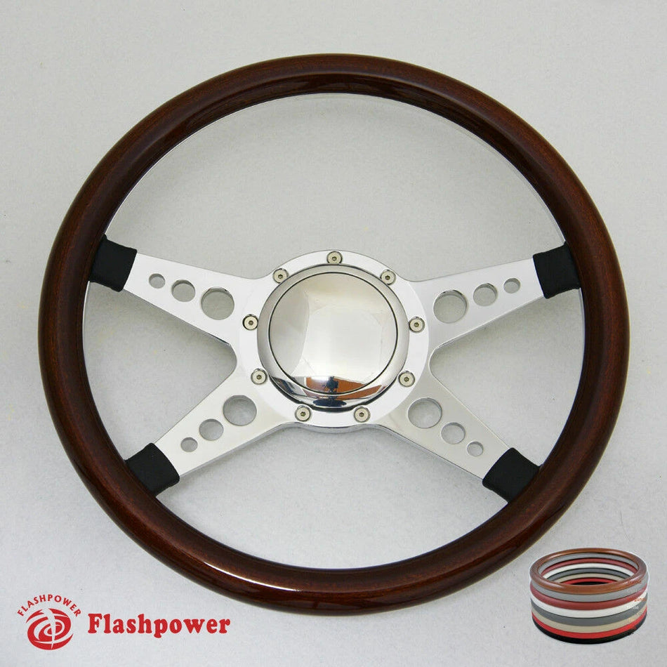 14'' Billet Steering Wheel Half Wrap Horn Button Regal Eldorado Nova Yukon