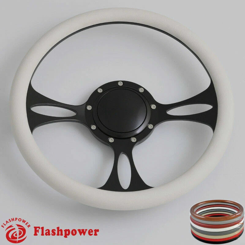 14'' Billet Steering Wheels Half Wrap Muscle Car Chevrolet Camaro Nova w/ Horn