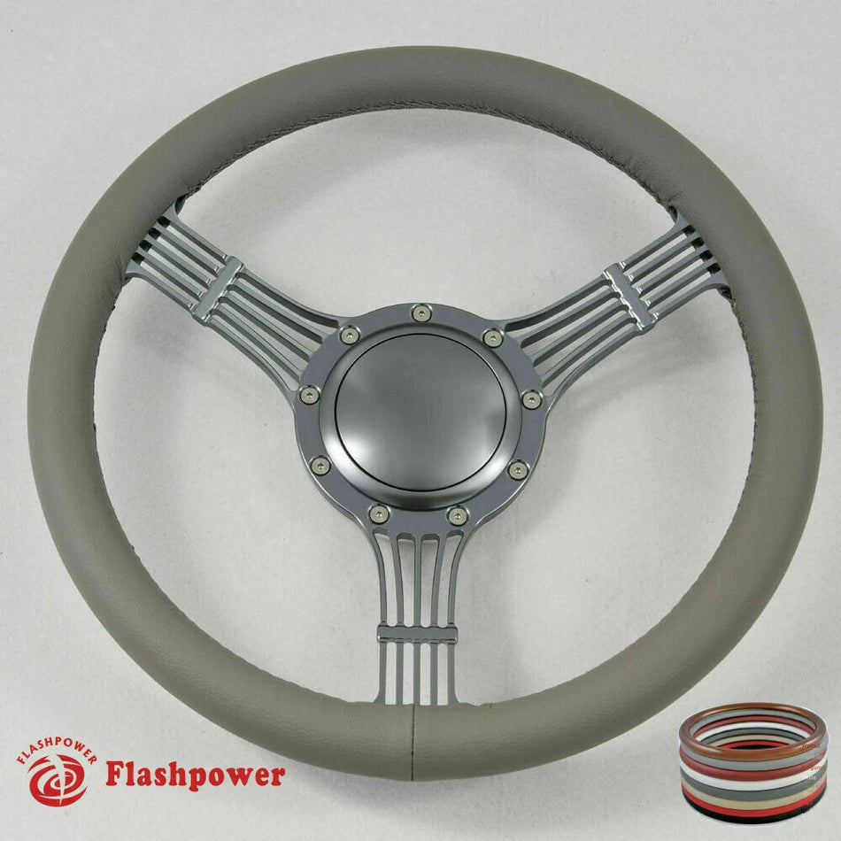 15.5'' Billet Banjo Steering Wheel Full Wrap Chevy GMC Ford W/Horn