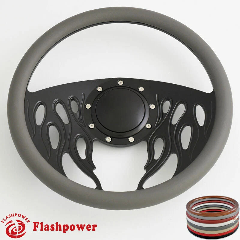 14'' Billet Steering Wheels Half Wrap Dodge Challenger Charger Daytona w/ Horn