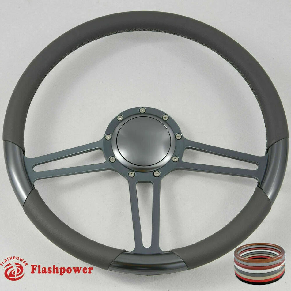 15.5'' Billet Steering Wheel Full Wrap Chevy Blazer C10 W/Horn