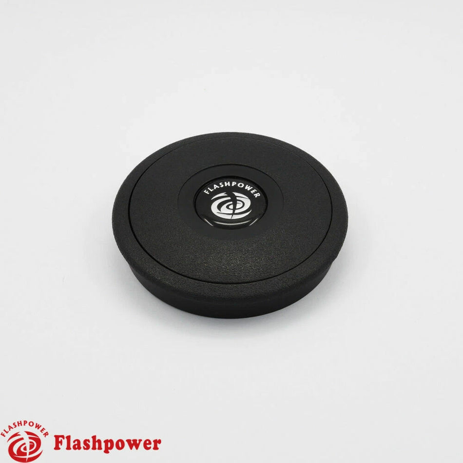Flashpower Black Plastic Horn Button for 9 Bolt Steering Wheel