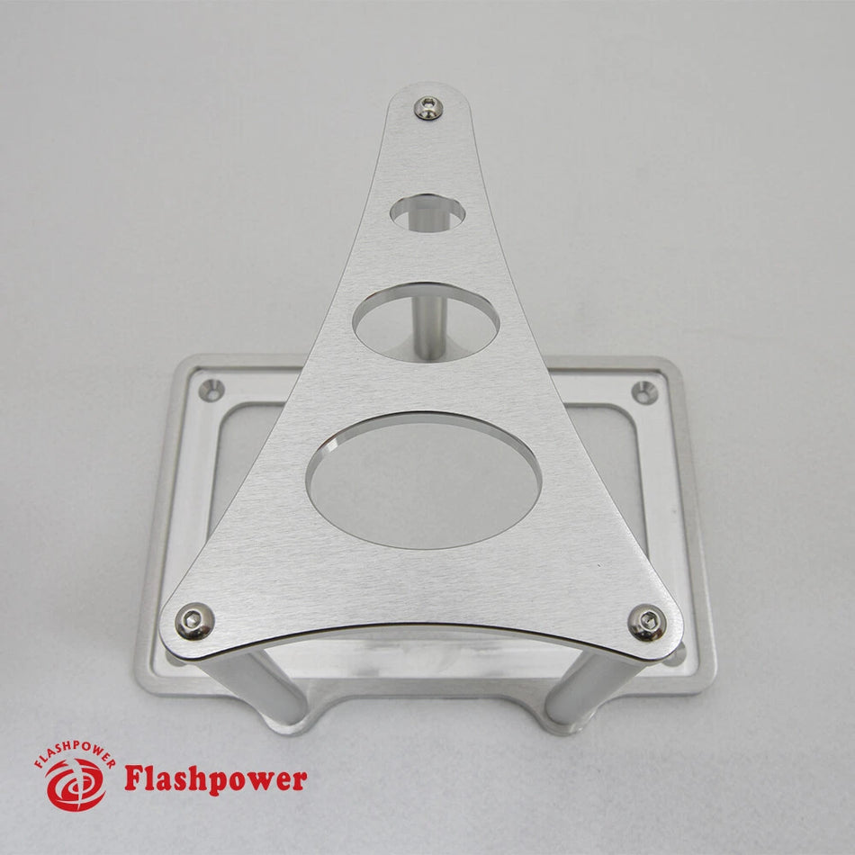 Billet Aluminum Battery Hold Down Tray for Powermaster Batteries Clear Anodized