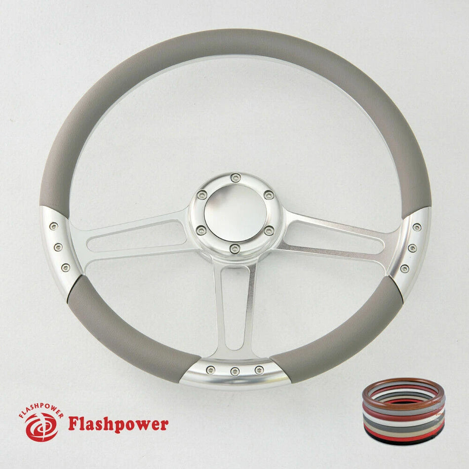 14'' Billet Steering Wheel Half Wrap Custom Chevy Ididit FlamingRiver