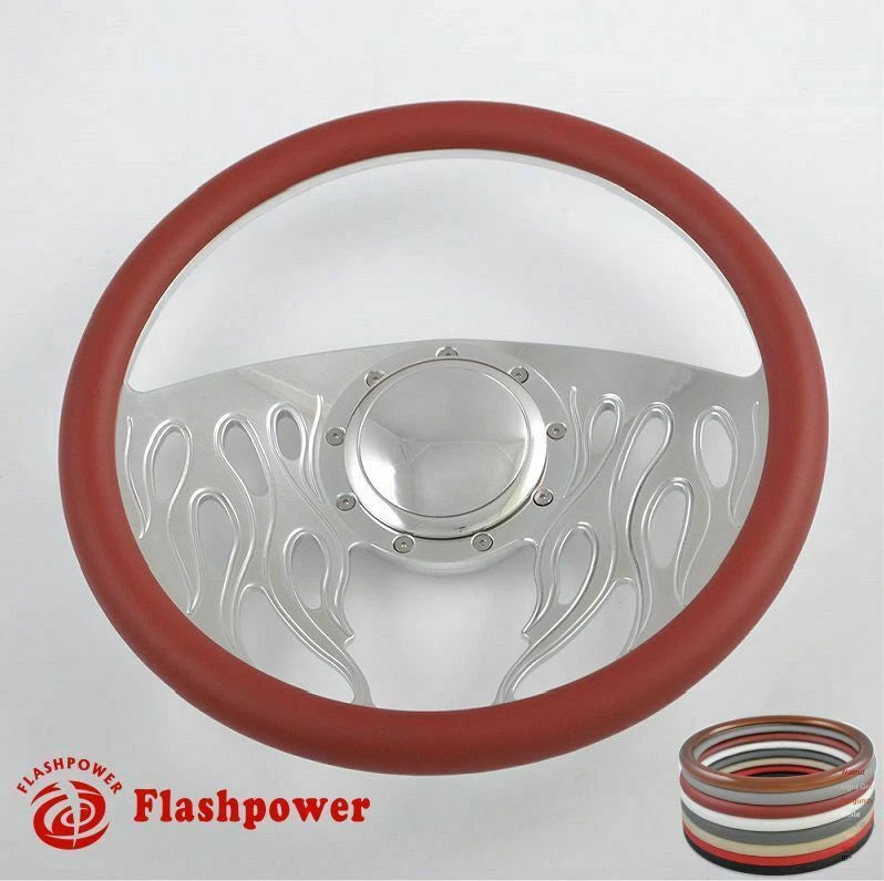 14'' Billet Steering Wheels Full Wrap Impala Chevy II Nova Chevelle Bel Air