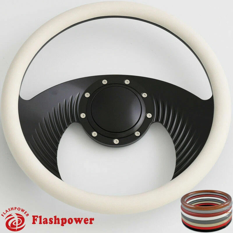 14'' Billet Steering Wheels Half Wrap Street Rod GM Corvair Impala Chevy II Ford