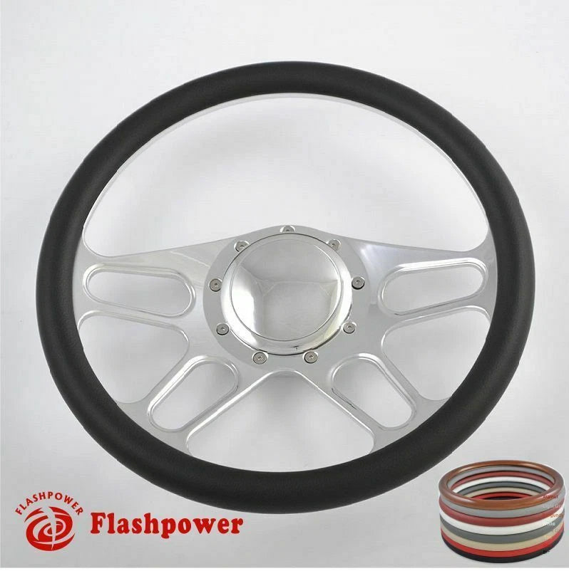 15.5'' Billet Steering Wheel Half Wrap Buick Chevy Ford Mopar GTO