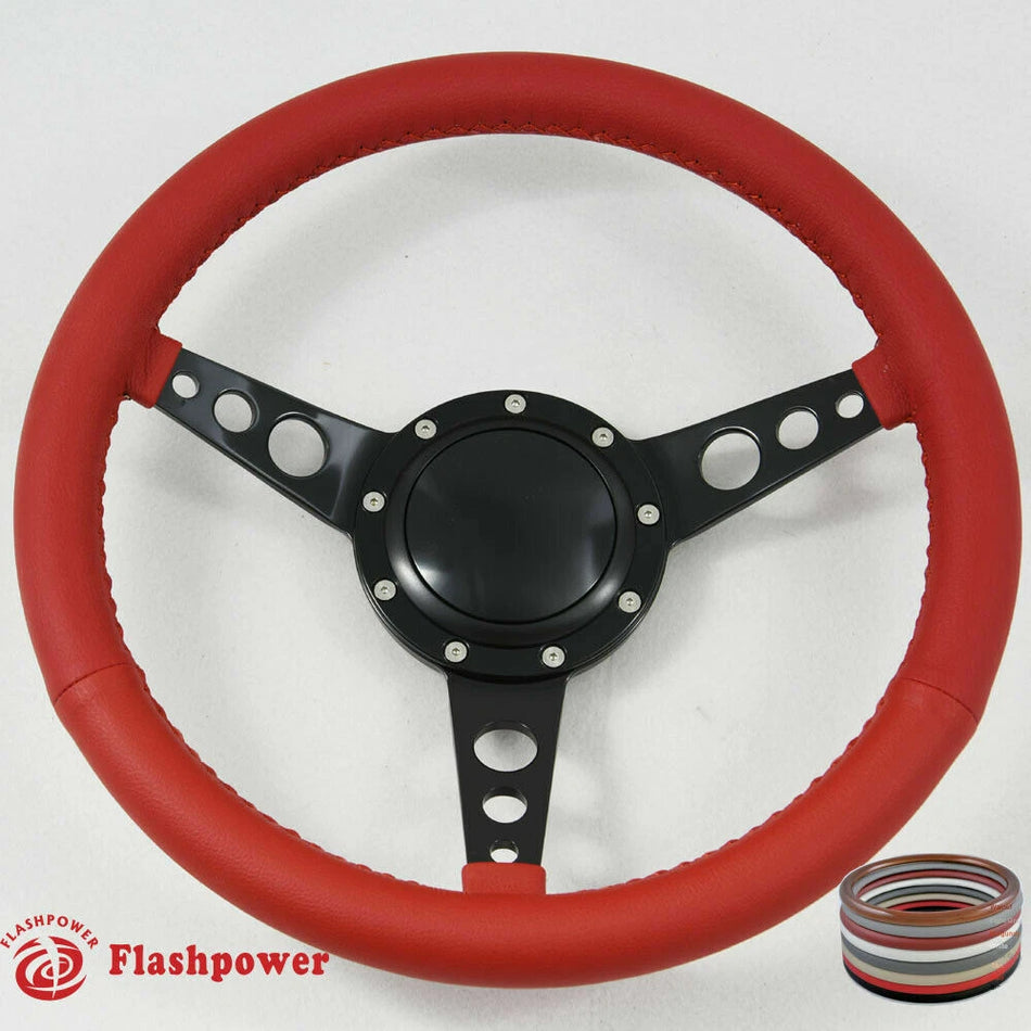 14'' Classic Wrapped Steering Wheel With 9 bolt and Horn Button