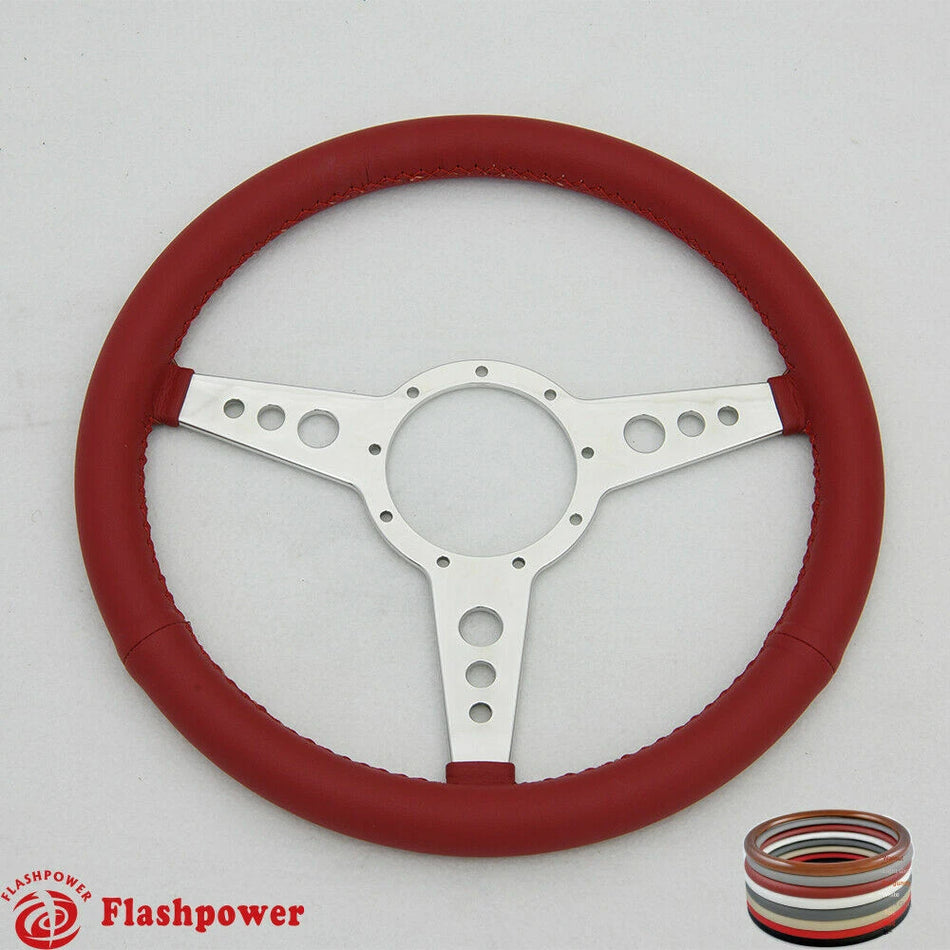 15" Classic Steering Wheel Red Chevy GMC Impala GTO W/ Horn