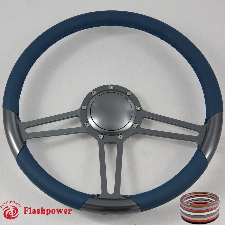 15.5'' Billet Steering Wheel Full Wrap Chevy Blazer C10 W/Horn