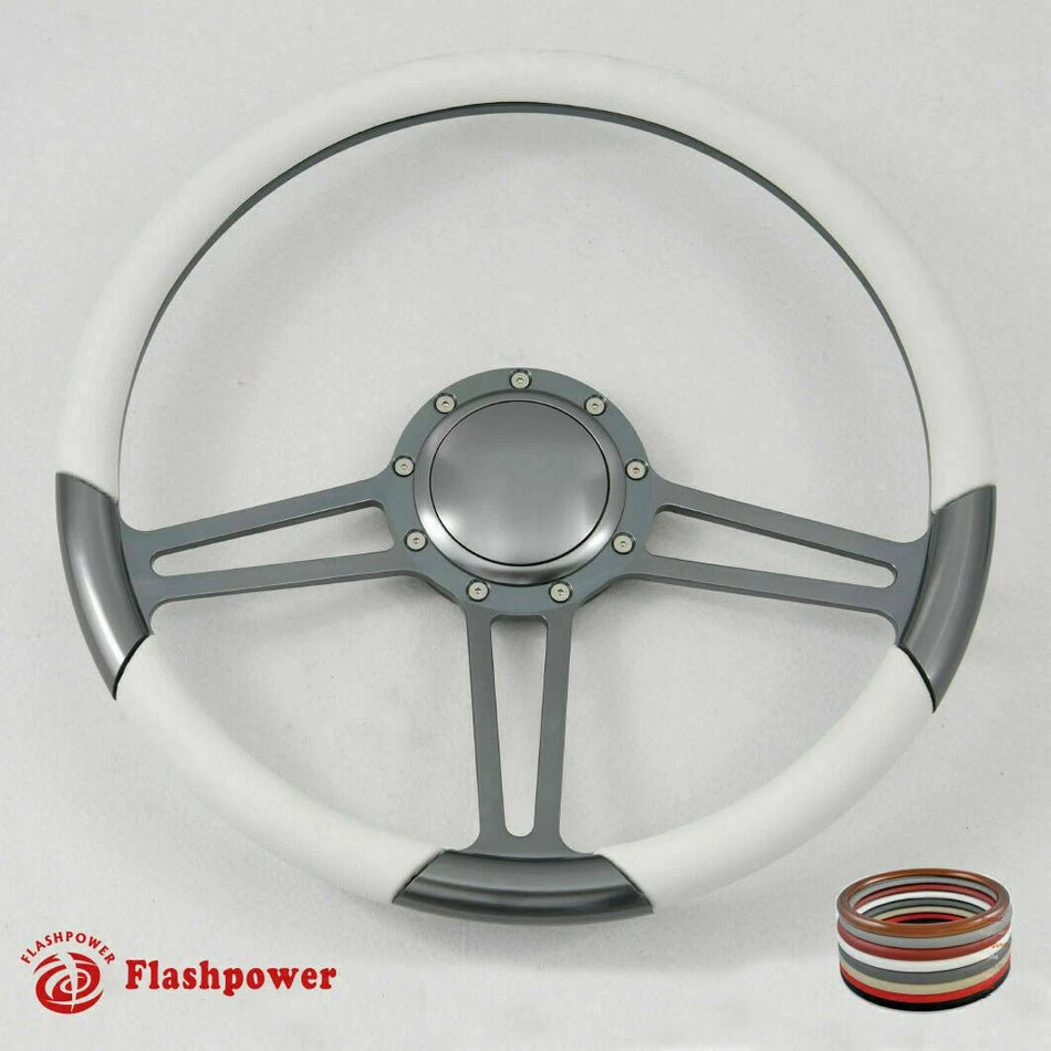 15.5'' Gun Metal Billet Steering Wheel Caprice GM Chevy Blazer W/Horn