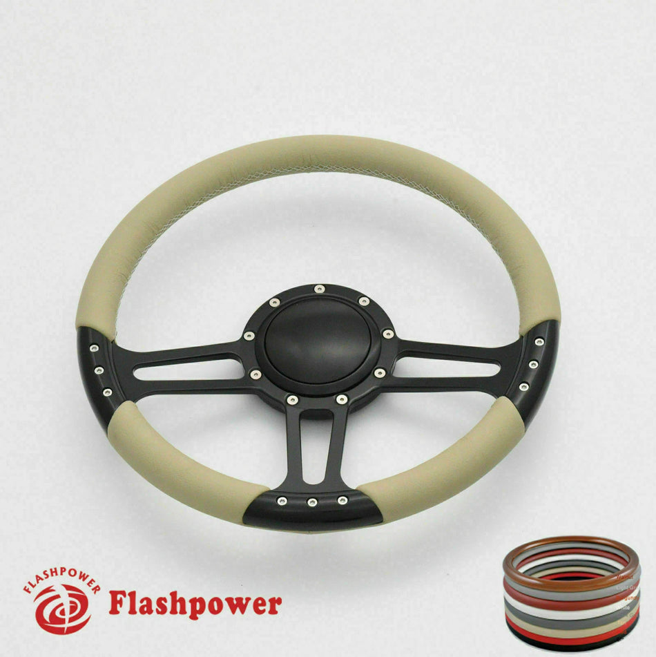 14'' Billet Steering Wheel Full Wrap Blazer Chevy Ford W/Horn