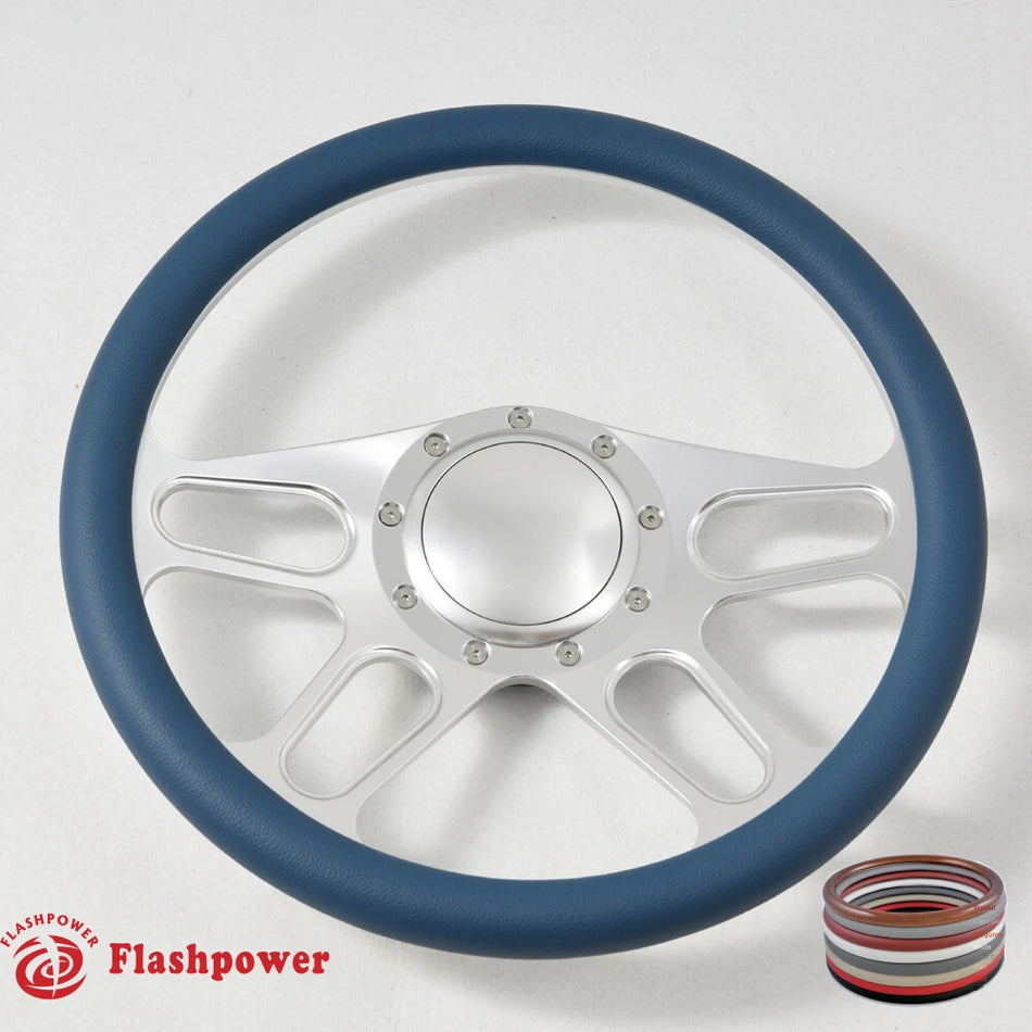 14'' Billet Steering Wheel Full Wrap Chevrolet Monte Carlo Camaro Cutlass w/ Horn