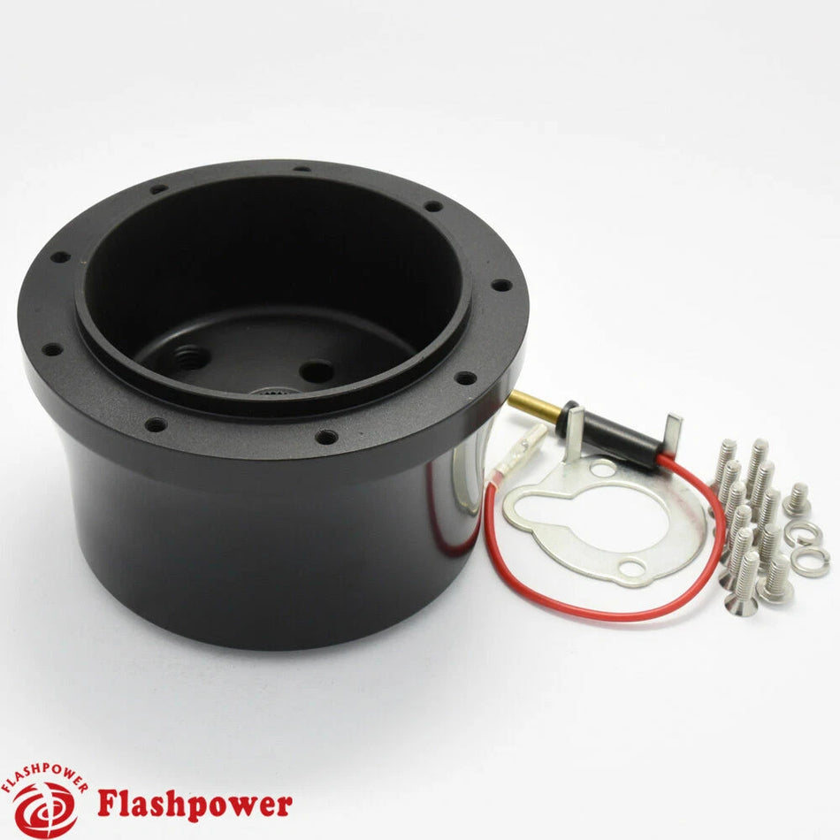 Black Aluminum Billet Steering Wheel Hub Adapter GM 49-66 Street Hot Rod