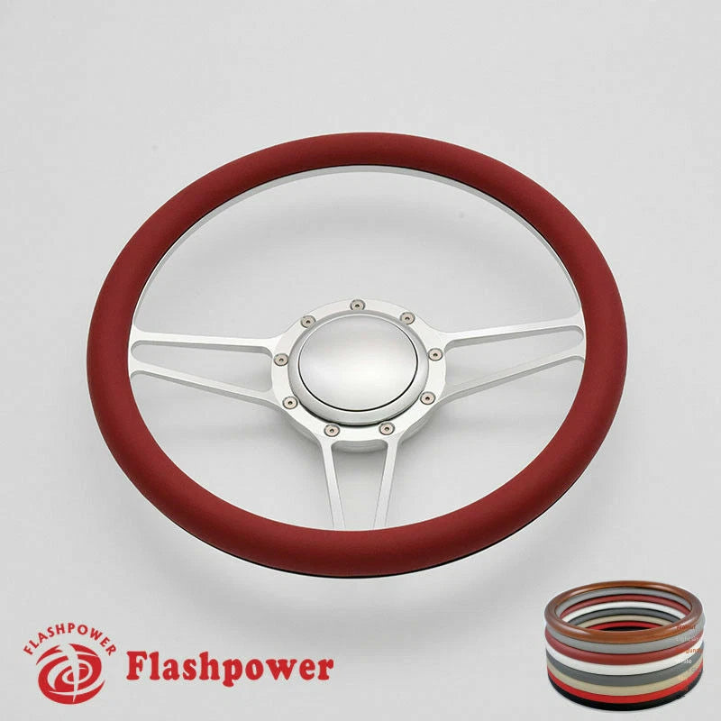 14'' Billet Steering Wheels Half Wrap Dodge Challenger Charger Dayton Satin