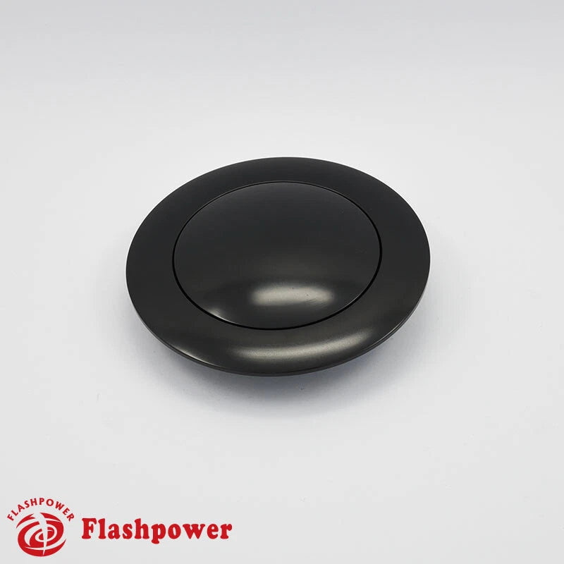 Flashpower Billet Aluminum Steering Wheel Horn Button Big Plain Black Anodized