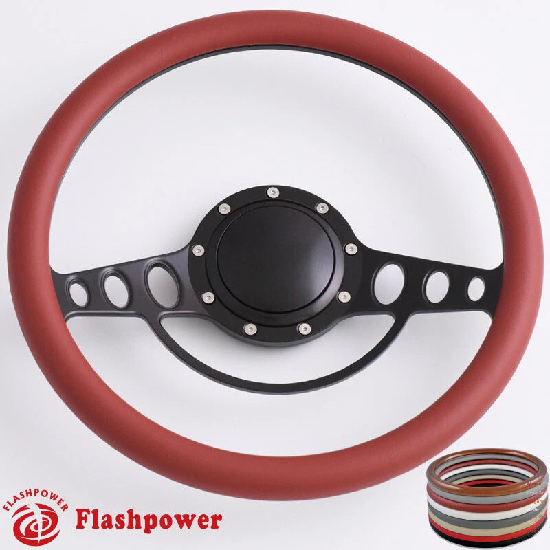 15.5'' Billet Steering Wheels Vinyl Wrap Restoration Wagoneer Dodge Buick