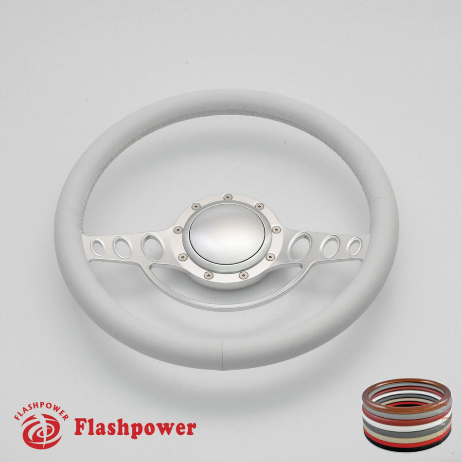 14'' Billet Steering Wheels Full Wrap Impala Chevy II Nova Chevelle w/ Horn