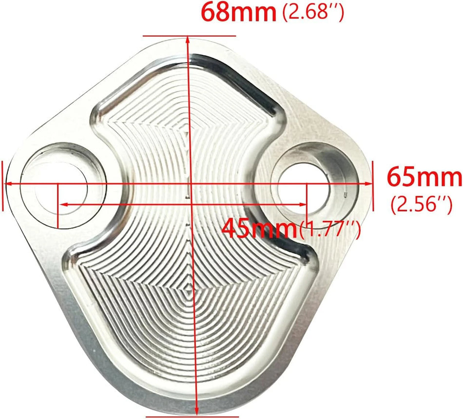 Flashpower Billet SB Ford Fuel Pump Block-Off Plate Kit, Fuel Pump Plate Clear Anodized