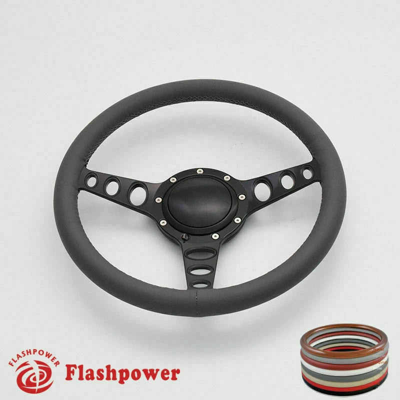 15.5'' Black Billet Steering Wheel Full Wrap LTD Custom GMC C10 W/Horn