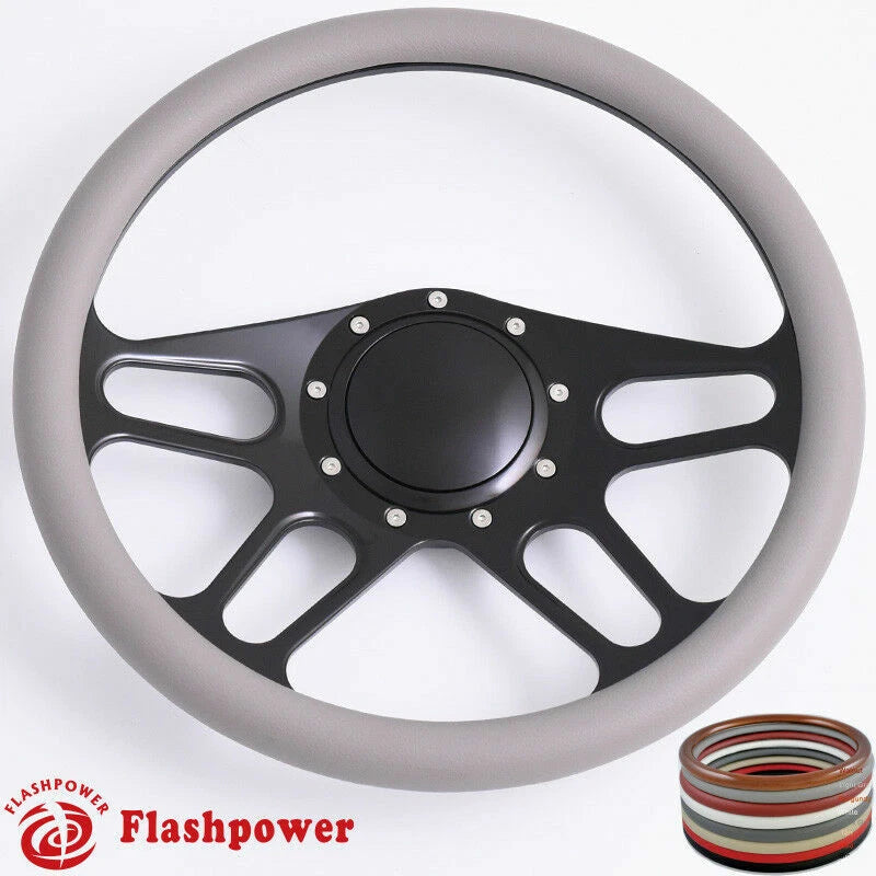 14'' Billet Steering Wheels Half Wrap GM Fury Belvedere GTO with Horn Button