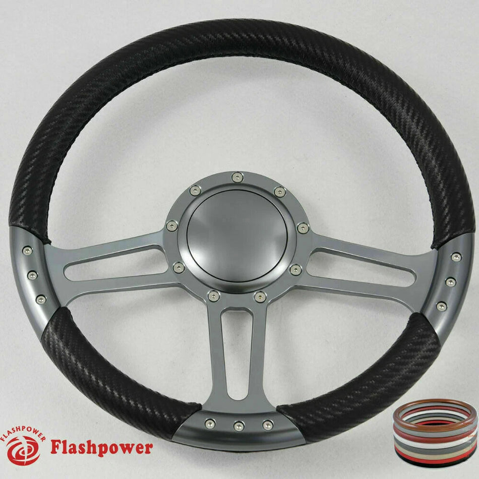 14'' Billet Steering Wheel Full Wrap Chevy Blazer C10 W/Horn