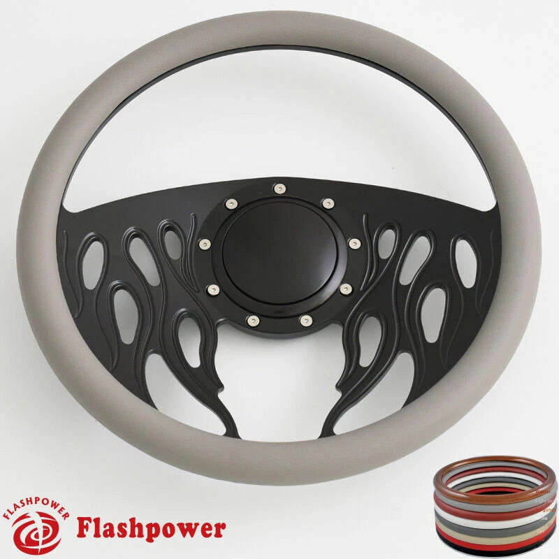 14'' Billet Steering Wheels Half Wrap Dodge Challenger Charger Daytona w/ Horn