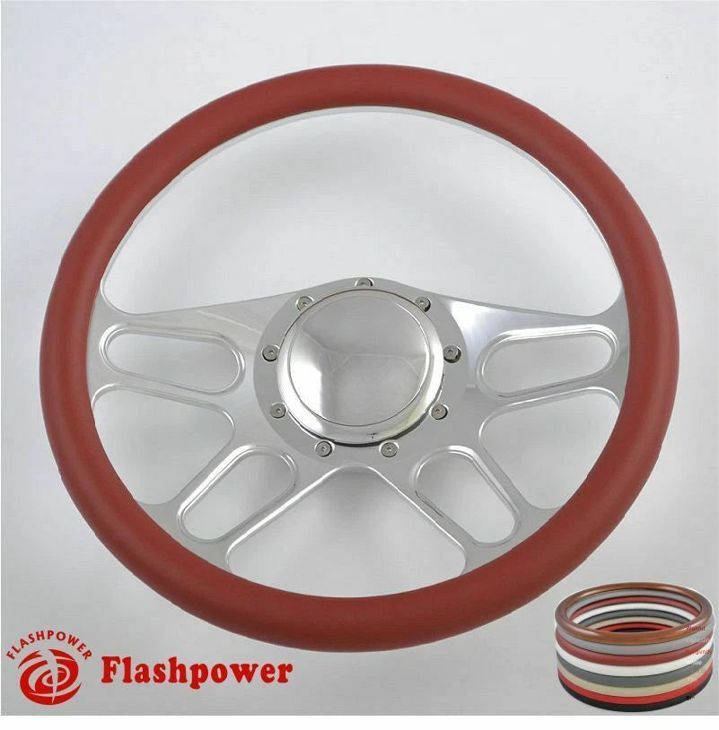 15.5'' Billet Steering Wheel Half Wrap Buick Chevy Ford Mopar GTO