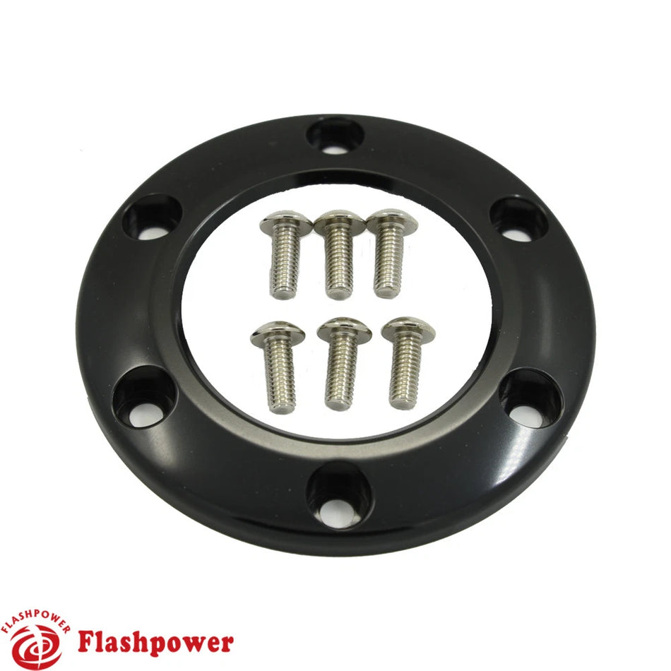 Steering Wheel Horn Button Black Center Ring For 6 Bolts MOMO/NRG