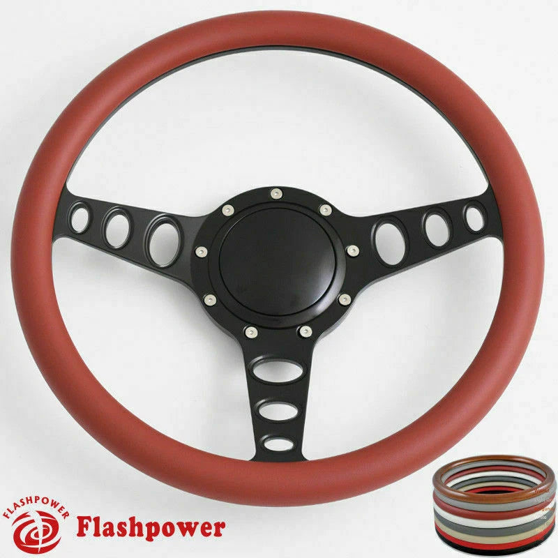 15.5'' Black Billet Steering Wheel Half Wrap GM Cutlass Impala Chevy W/H