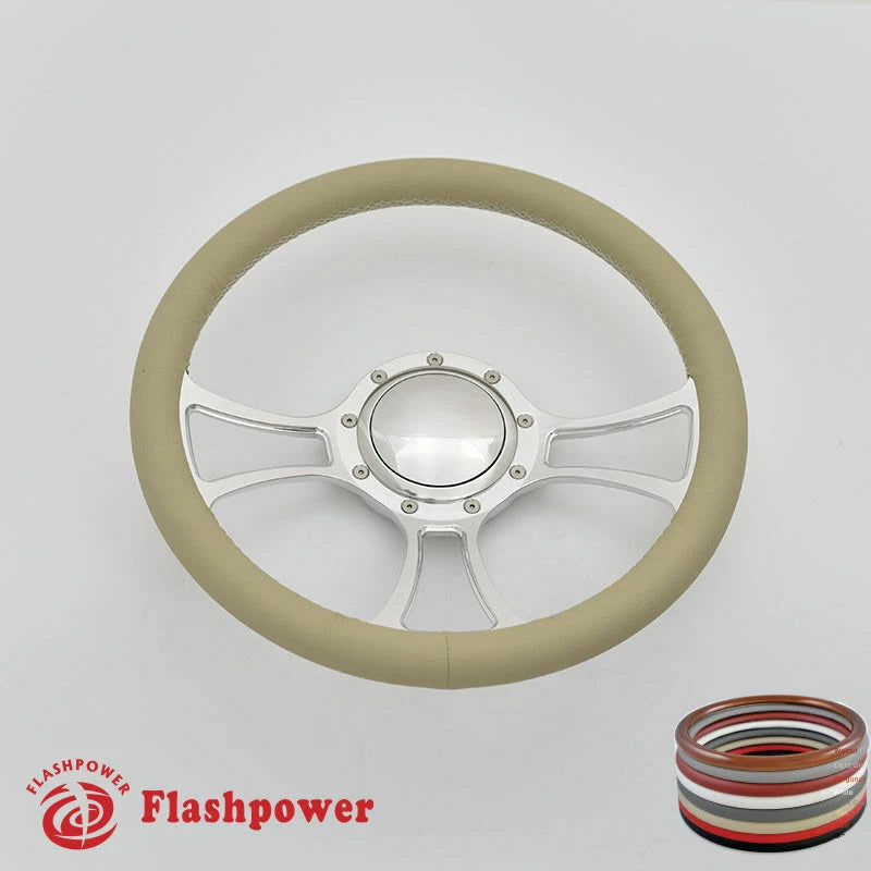 14'' Billet Steering Wheel Full Wrap Chevrolet GMC Carlo Camaro w/ Horn