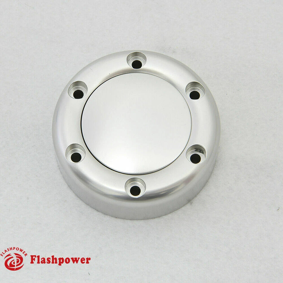 Billet Horn Button for 6 Bolt Steering Wheel Flashpower MoMo NRG Satin Finish