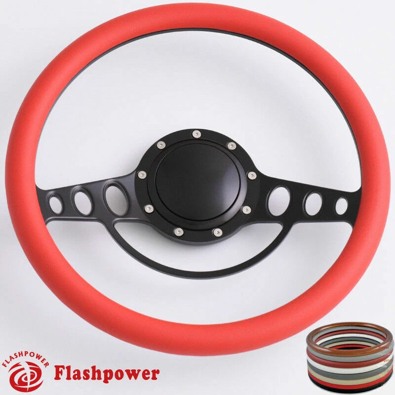 14'' Billet Steering Wheels Half Wrap Street Rod GM Corvair Impala Chevy II GMC