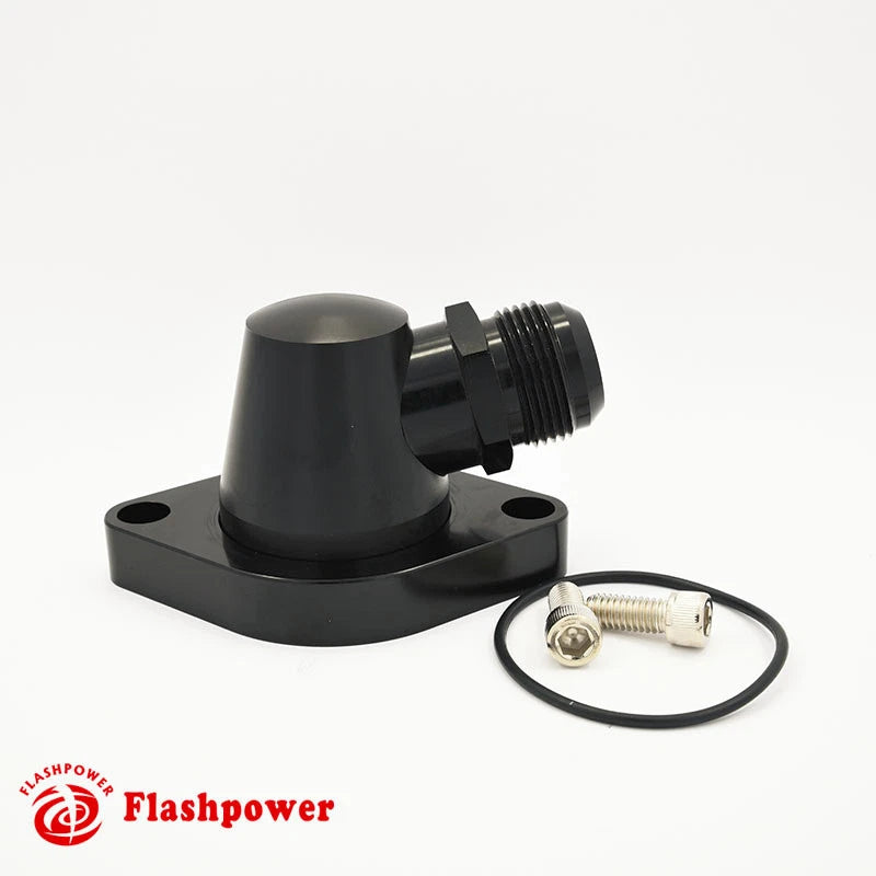 Billet Aluminum Swivel Water Neck Ford FE 360 390 427 428 16AN Black