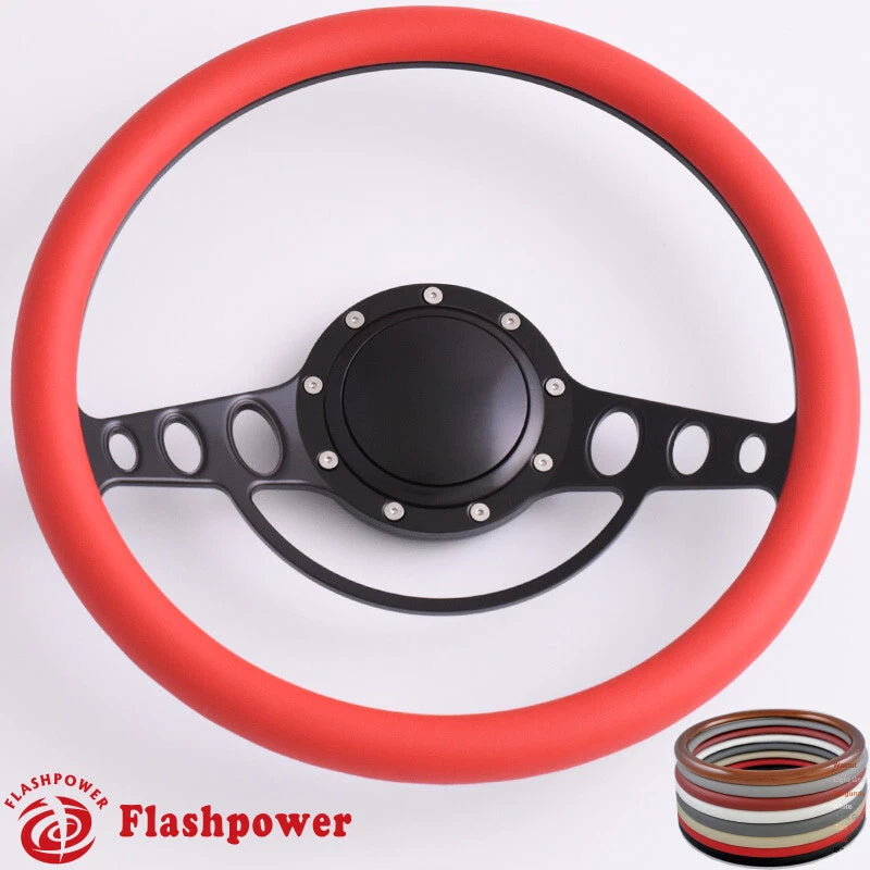 15.5'' Billet Steering Wheels Vinyl Wrap Restoration Wagoneer Dodge Buick