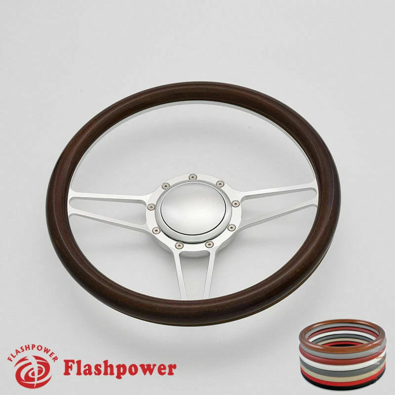 14'' Billet Steering Wheels Half Wrap Dodge Challenger Charger Dayton Satin