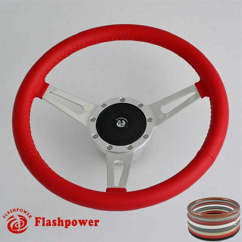 15'' Classic Steering Wheel for Restoration Austin Healey Sprite Black Full Wrap