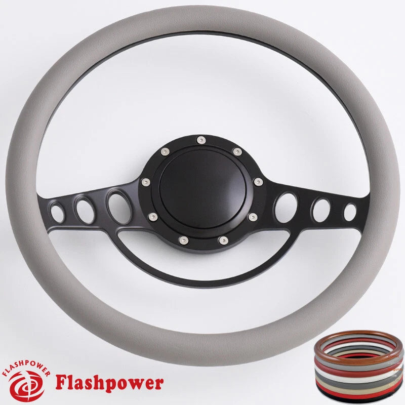 15.5'' Billet Steering Wheels Vinyl Wrap Restoration Wagoneer Dodge Buick