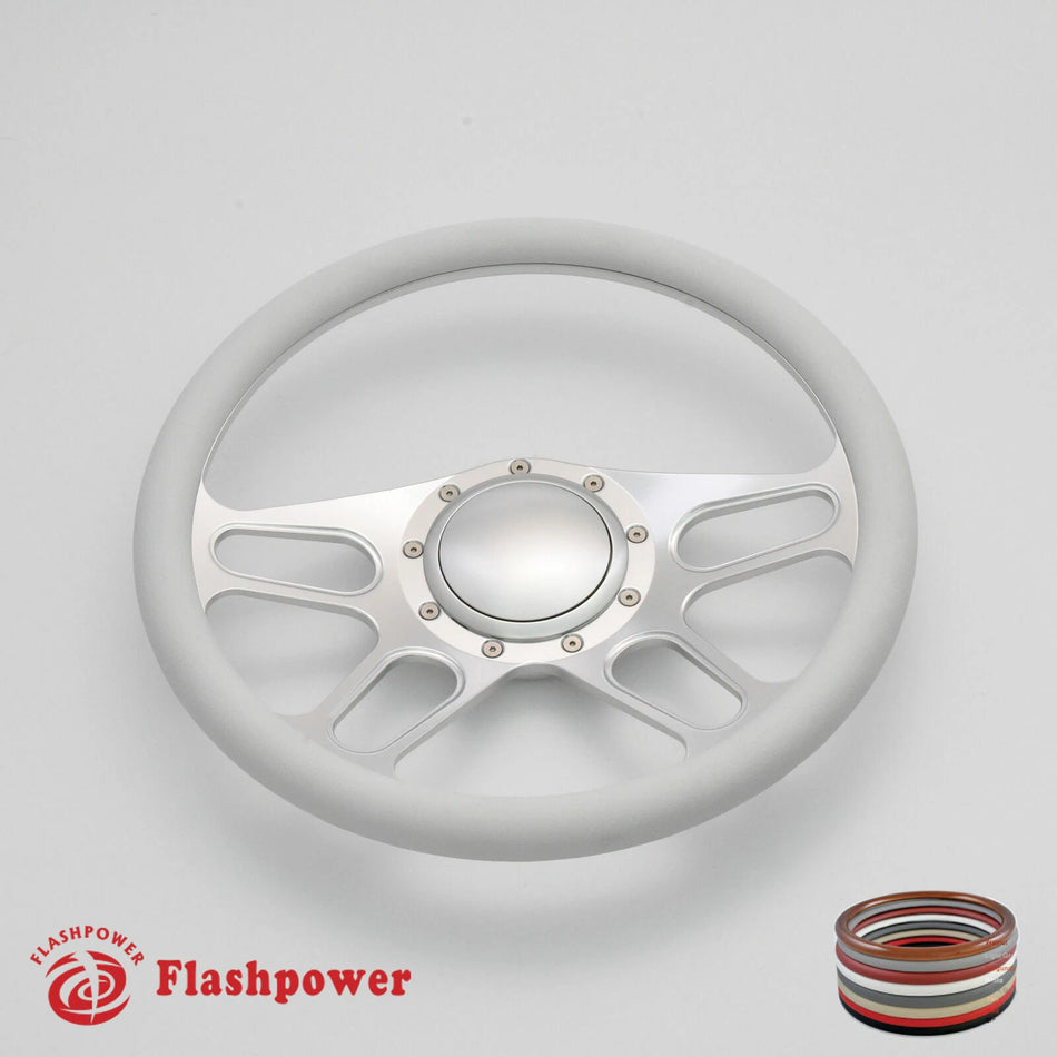 15.5'' Satin Billet Steering Wheel Half Wrap Buick Chevy GMC GTO W/ Horn