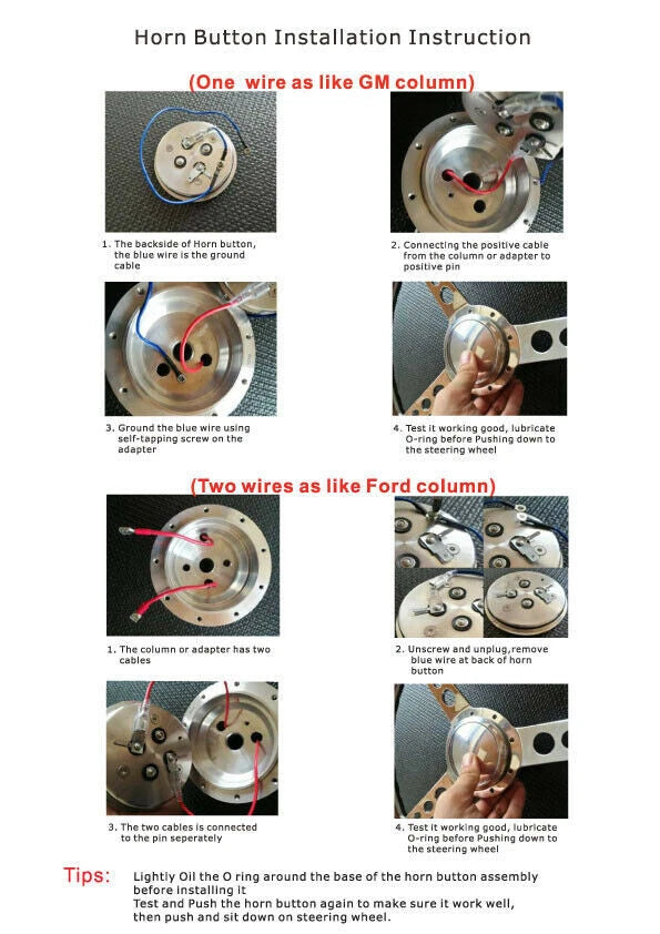 Billet Aluminum Steering Wheel Horn Button Banjo Big