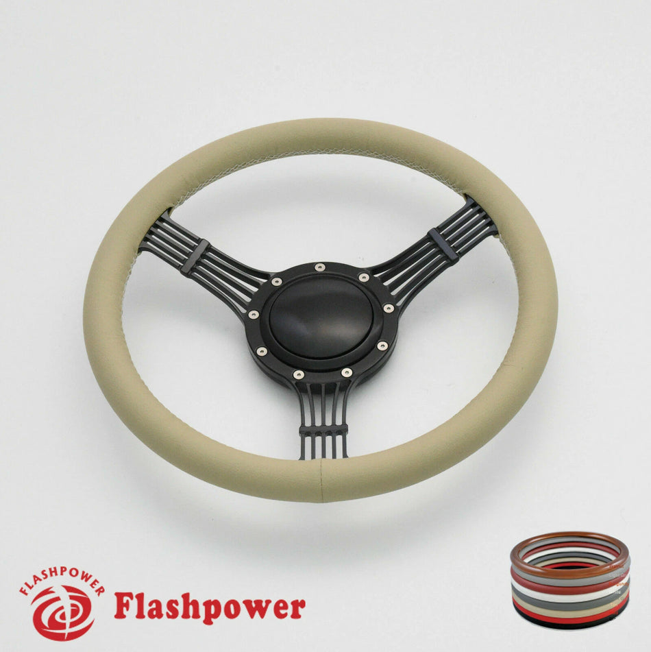 15.5'' Steering Wheel Full Wrap Banjo Wrangler YJ Cherokee Jeep w/ Horn