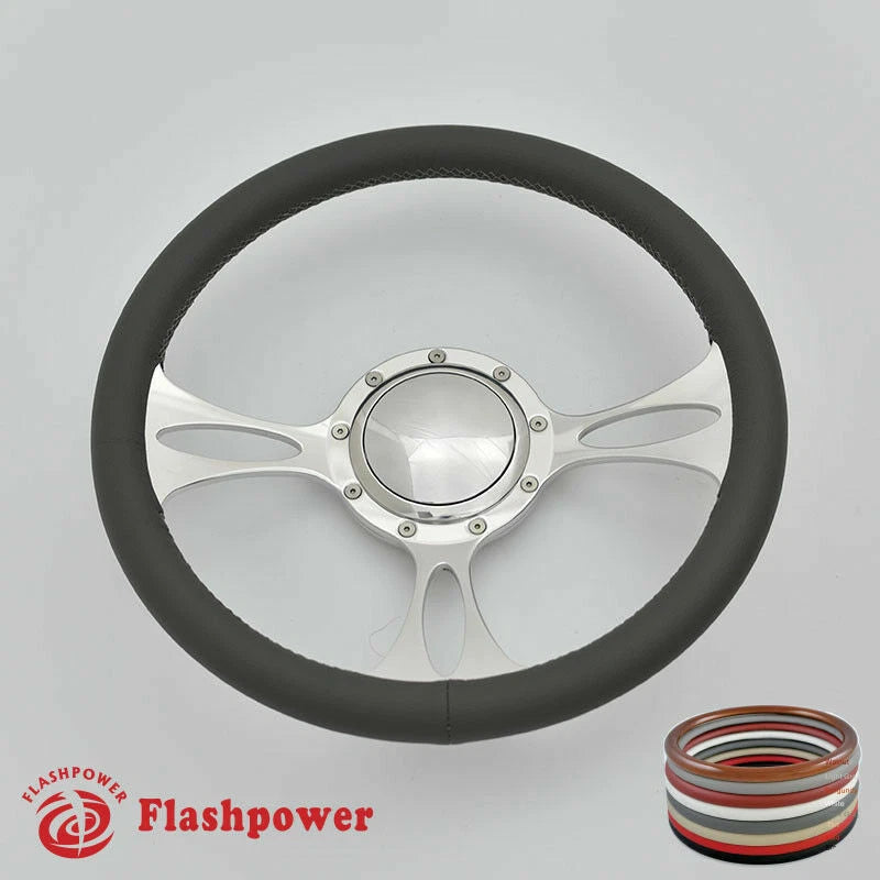 14'' Billet Steering Wheels Full Wrap Ford Thunderbird Mustang EXP w/ Horn