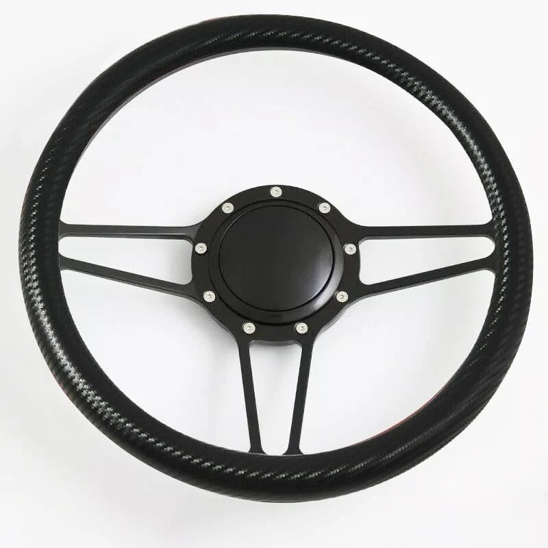 14'' Billet Steering Wheels Half Wrap Custom Chevy Ididit Flaming River w/ Horn