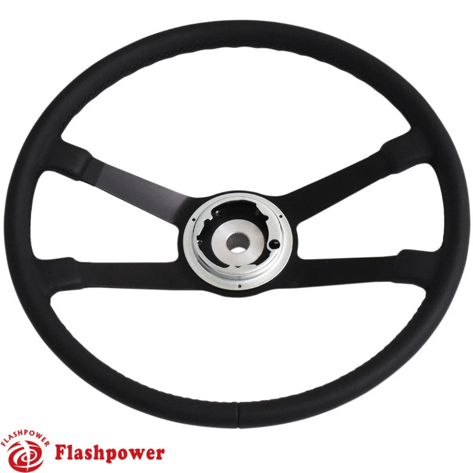 395mm Reproduction VDM Leather Steering Wheel Restoration Porsche 911 912 914