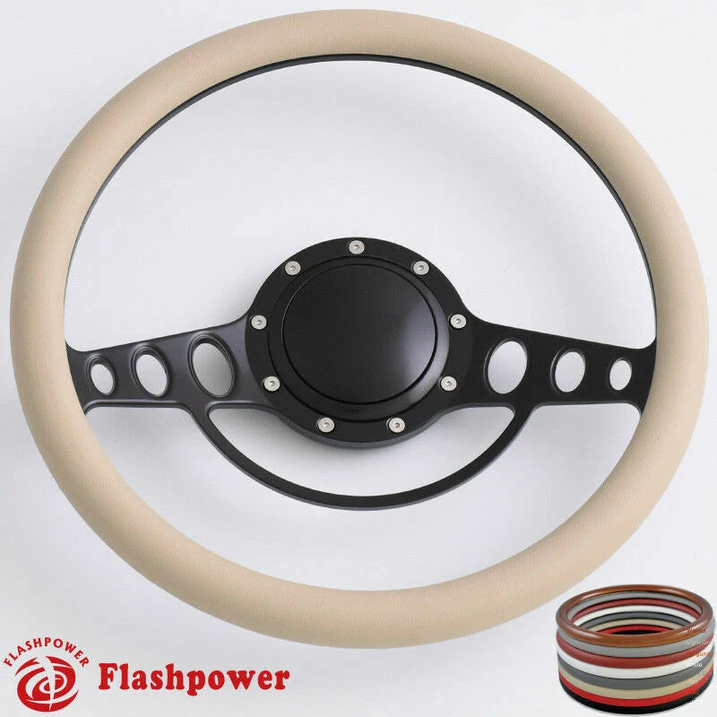 14'' Billet Steering Wheels Half Wrap Street Rod GM Corvair Impala Chevy II GMC