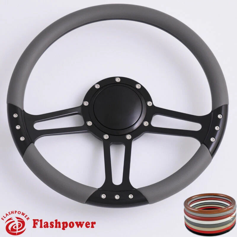 14'' Billet Steering Wheels Wrap GMC Trucks Blazer El Camino Jimmy w Horn