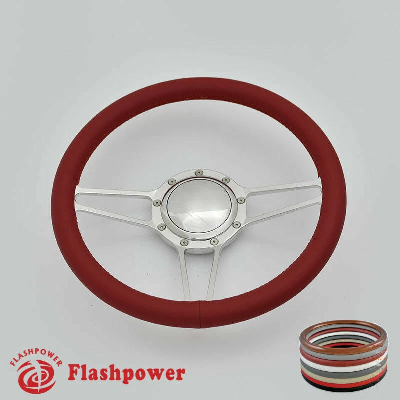 14'' Billet Steering Wheels Full Wrap Dodge Challenger Charger Daytona